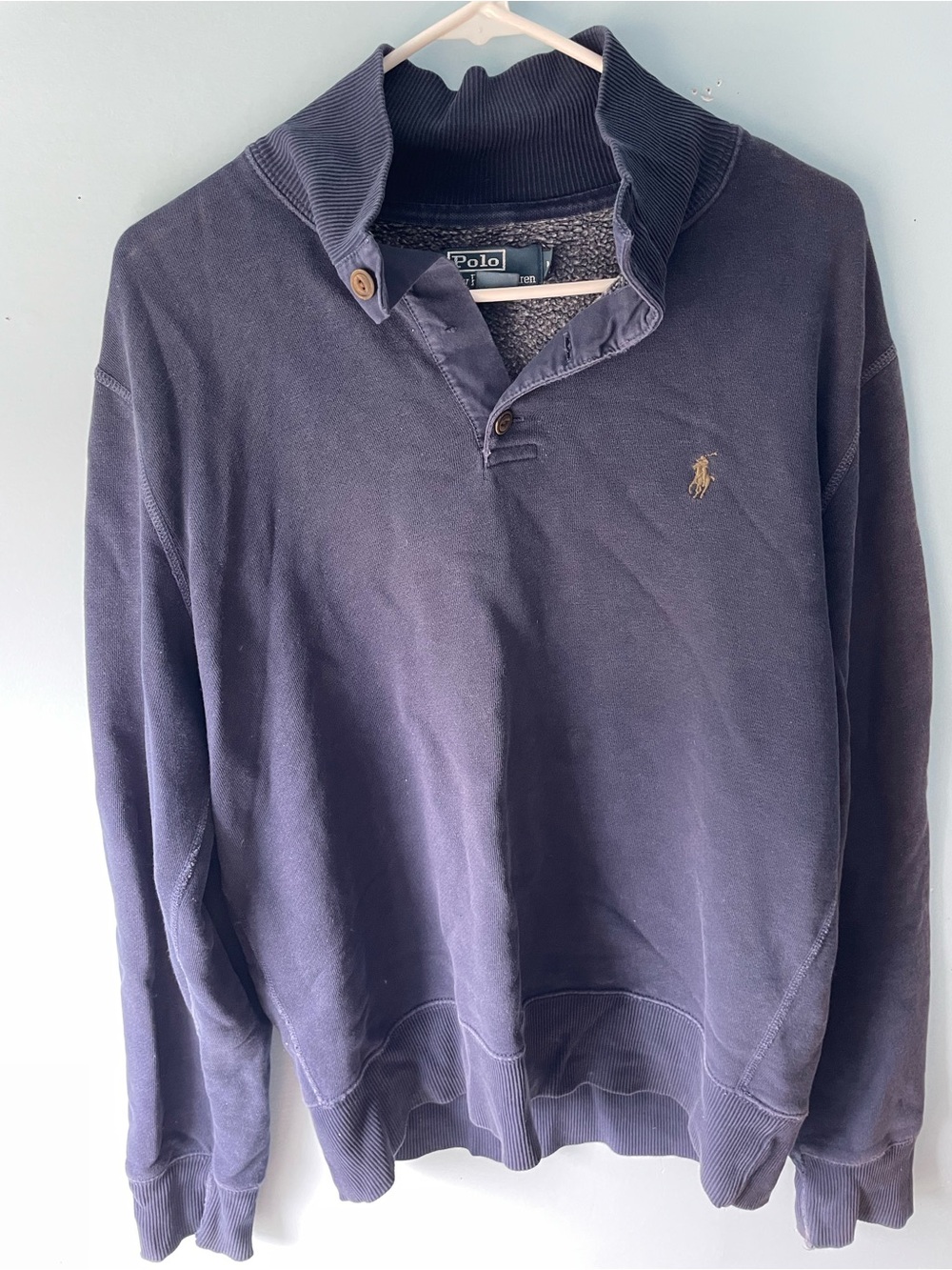 Ralph Lauren Navy Blue Long-Sleeve Rugby Pullover